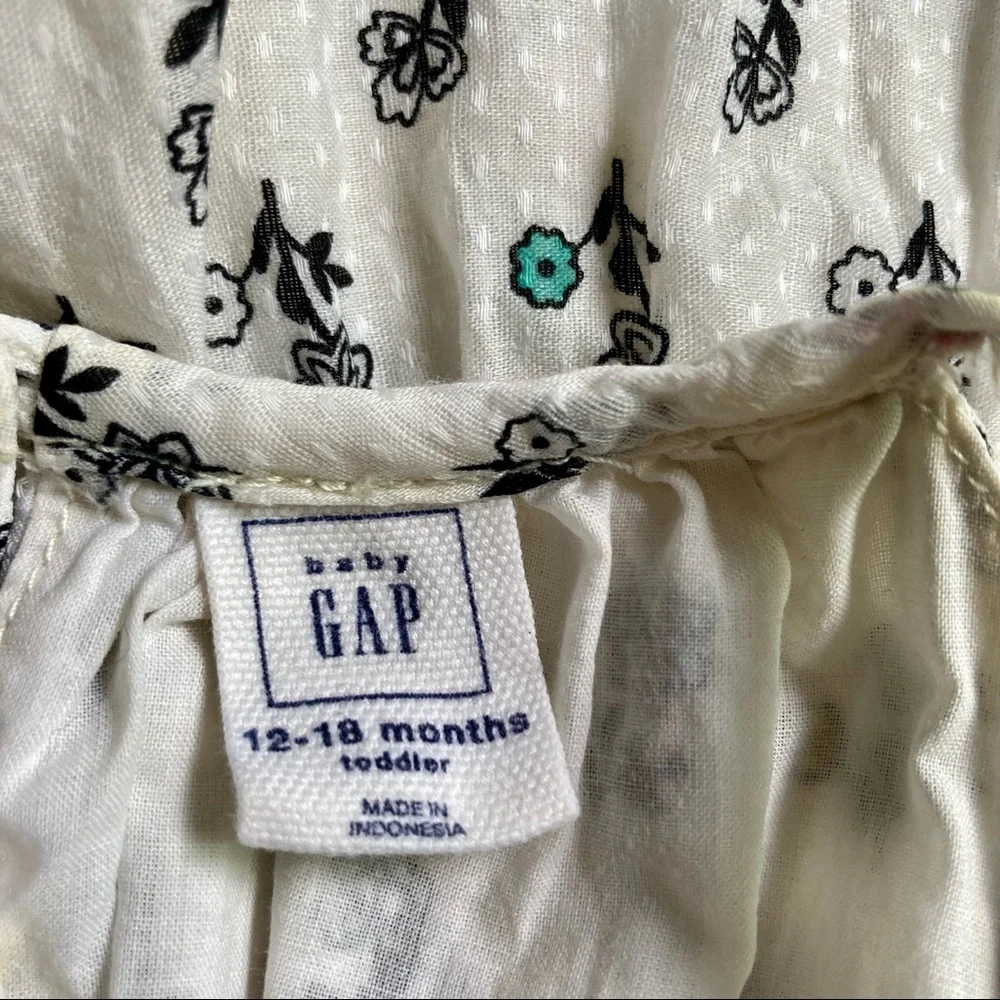 GAP Toddler Prairie Floral Tiered Cotton Dress Girls 12 18 Months